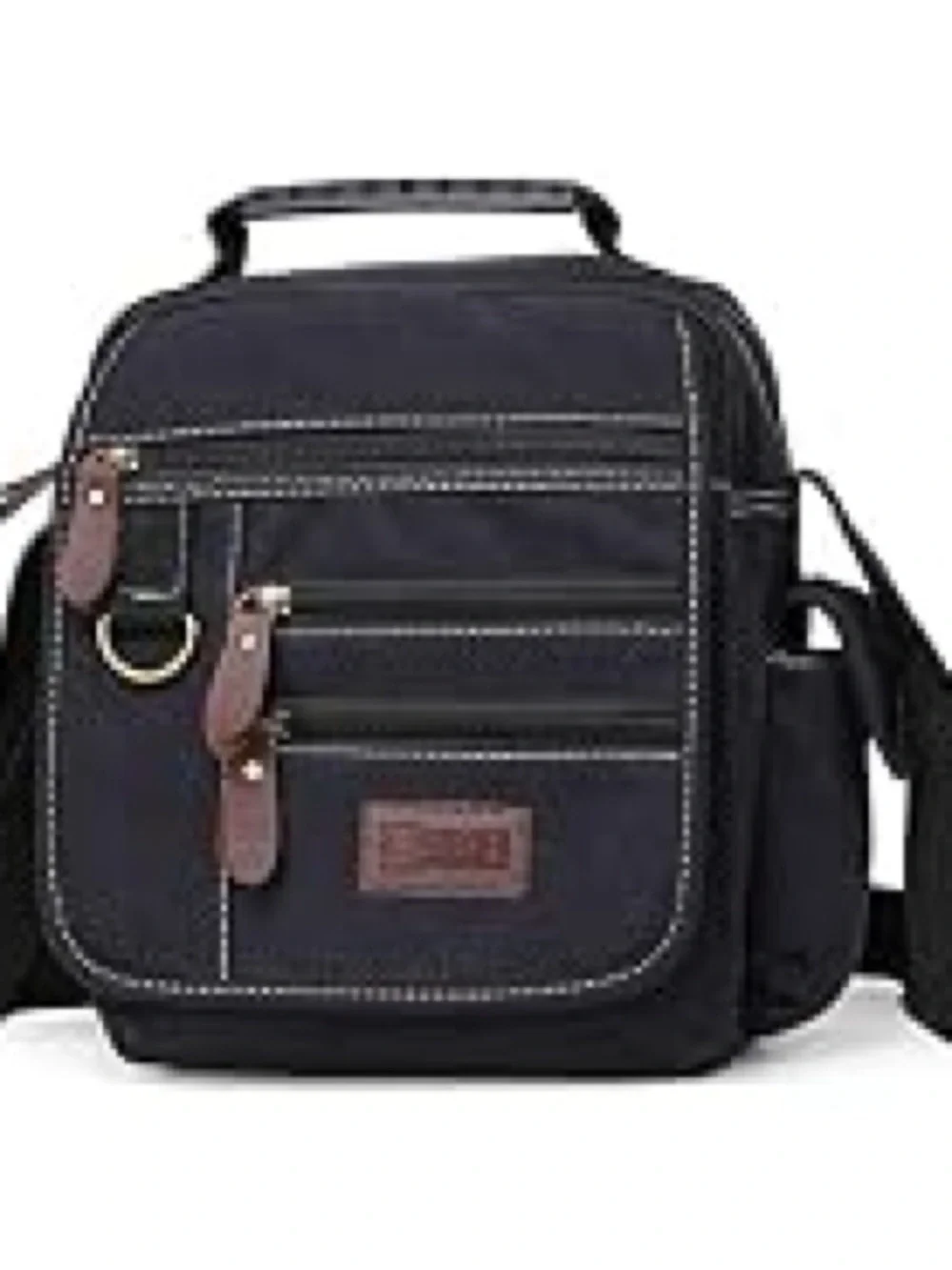 SUNSOMEN Small Black  Canvas Messenger Men’s Bag Crossbody